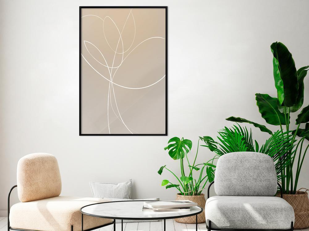Abstract Poster Frame - White Tulip-artwork for wall with acrylic glass protection