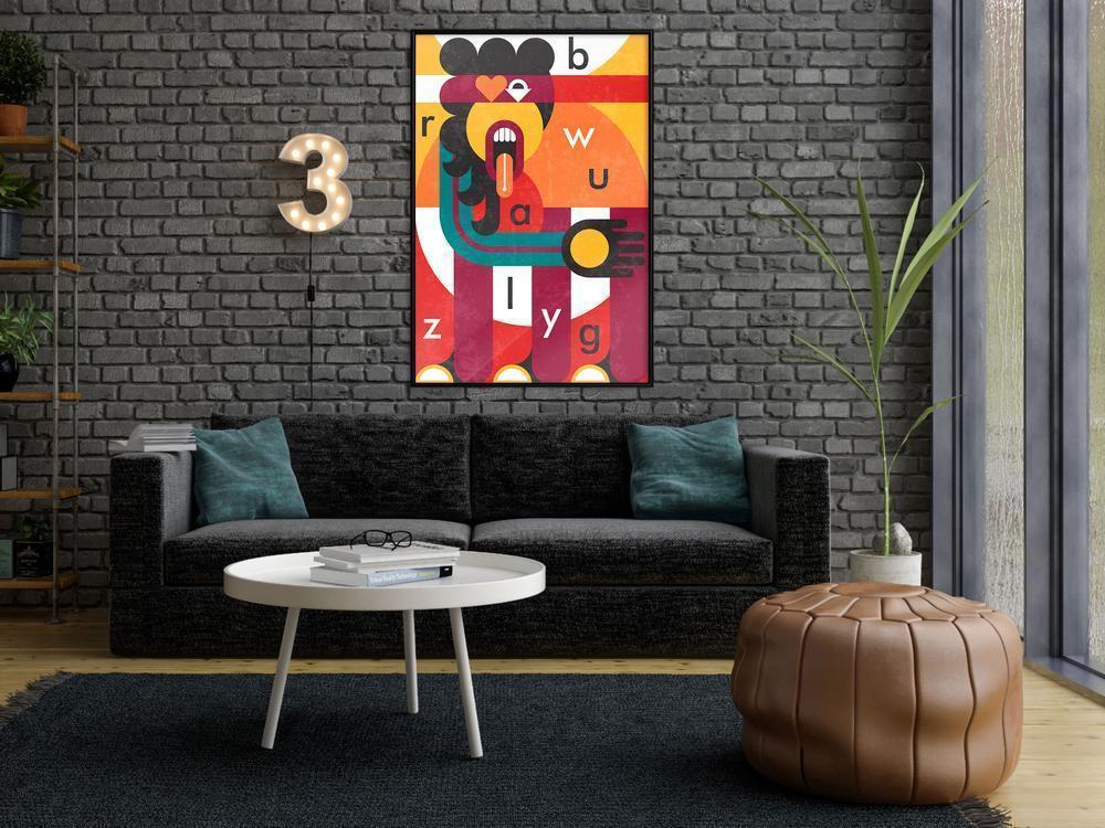 Abstract Poster Frame - Colourful Thoughts-artwork for wall with acrylic glass protection