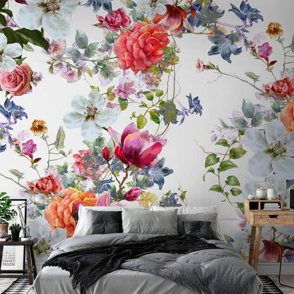Wall Mural - Multi-Colored Bouquets-Wall Murals-ArtfulPrivacy