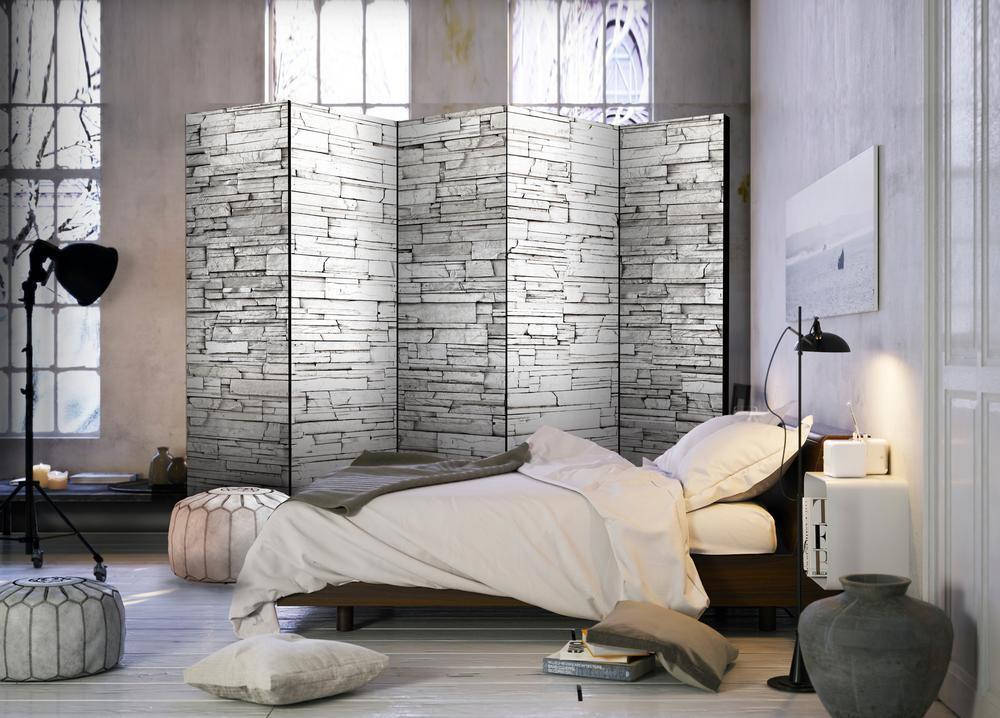 Decorative partition-Room Divider - White Spell II-Folding Screen Wall Panel by ArtfulPrivacy