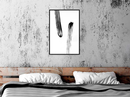 Black and White Framed Poster - Braking Distance-artwork for wall with acrylic glass protection