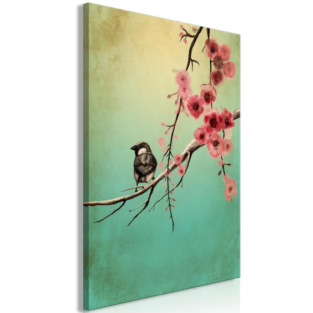 Canvas Print - Cherry Flowers (1 Part) Vertical-ArtfulPrivacy-Wall Art Collection