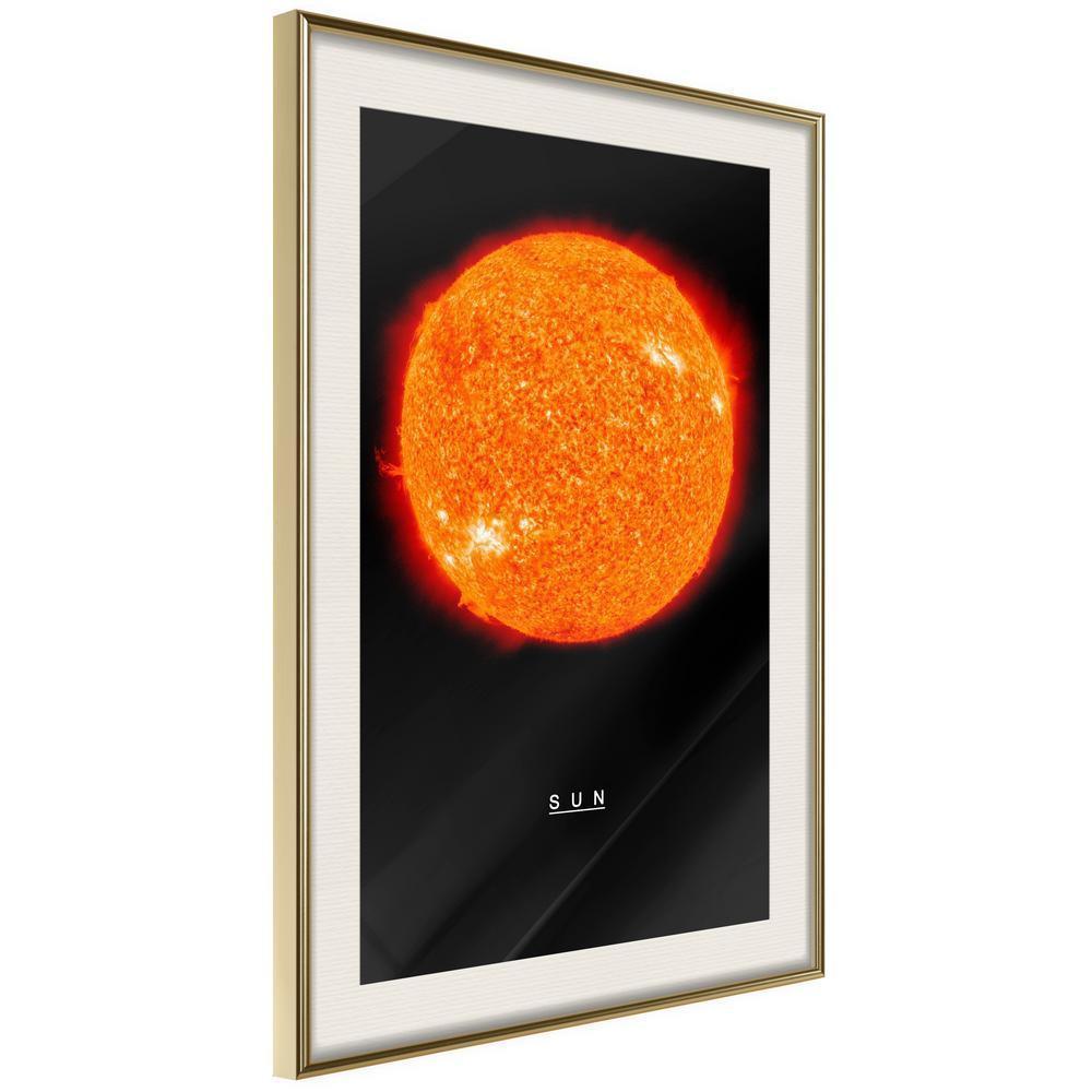 Framed Art - The Solar System: Sun-artwork for wall with acrylic glass protection