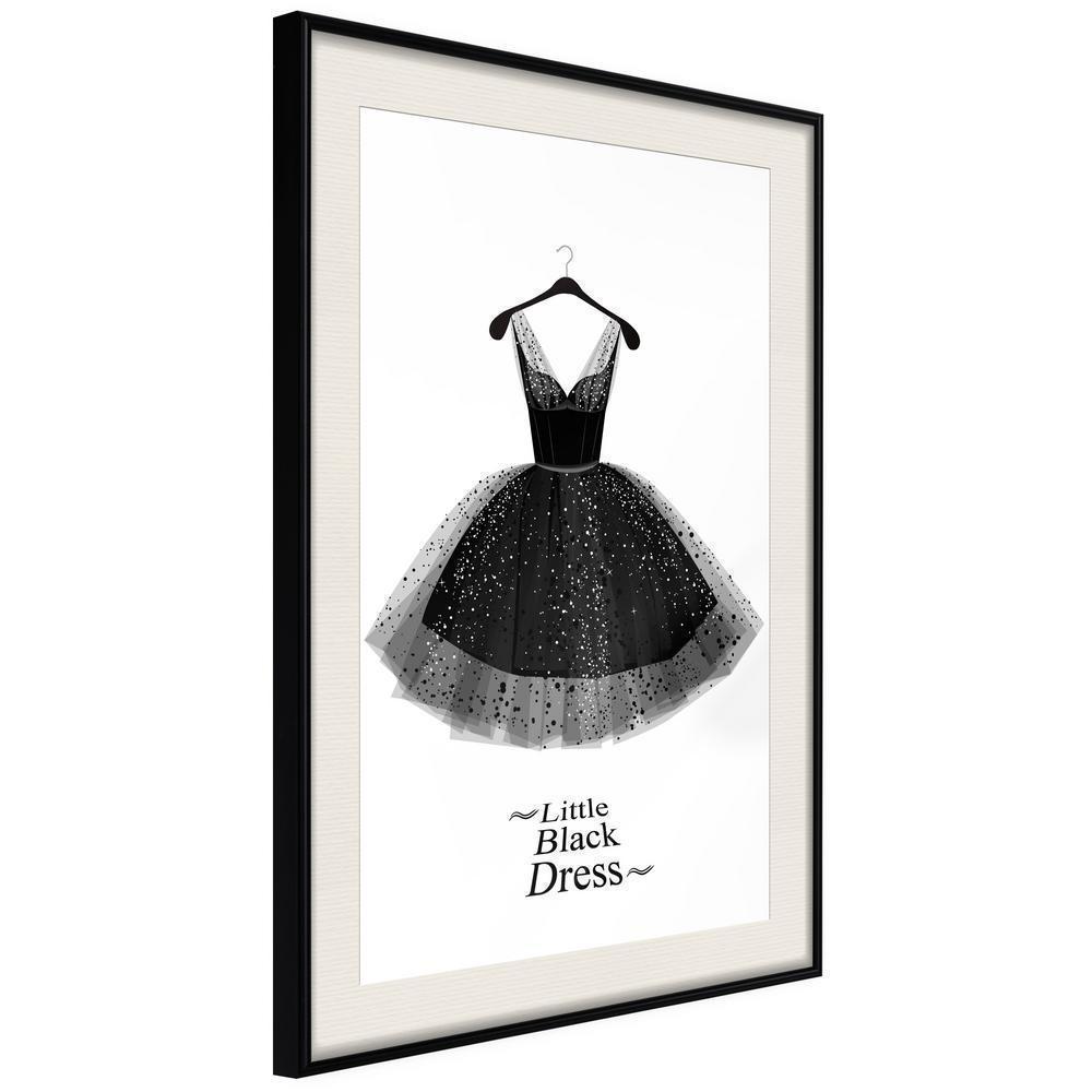 Black and White Framed Poster - LBD-artwork for wall with acrylic glass protection