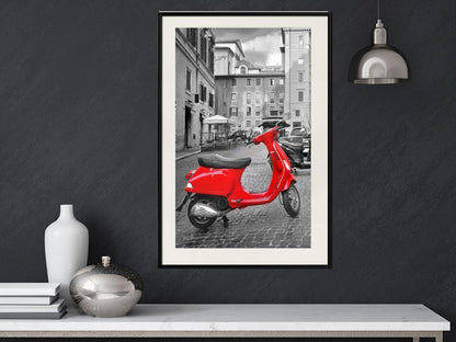 Black and White Framed Poster - The Most Beautiful Scooter-artwork for wall with acrylic glass protection