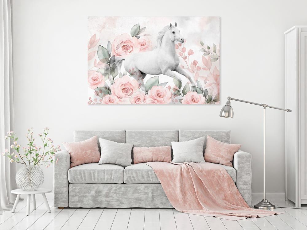 Canvas Print - Gallop Among the Roses (1 Part) Wide-ArtfulPrivacy-Wall Art Collection