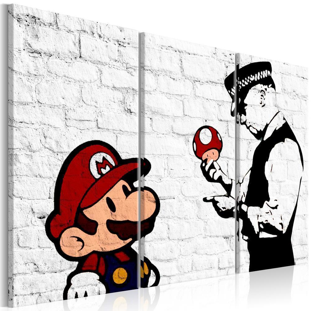 Canvas Print - Mario Bros (Banksy)-ArtfulPrivacy-Wall Art Collection