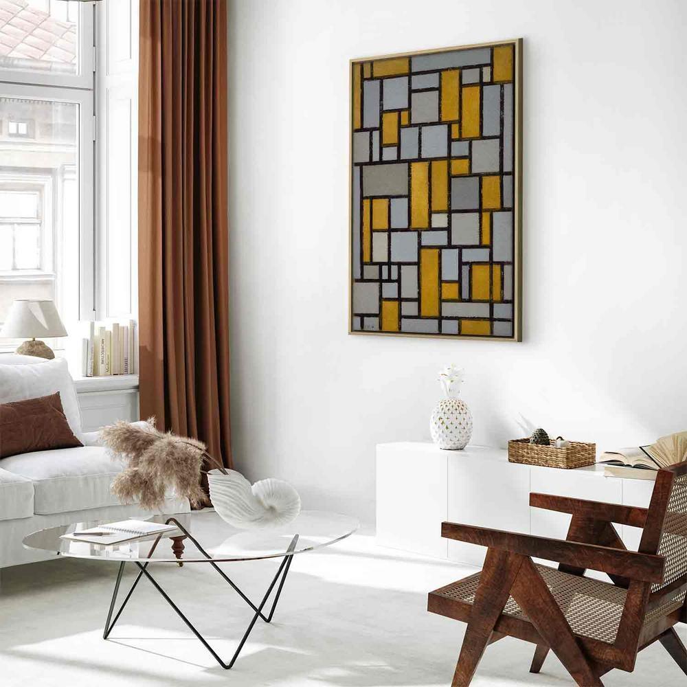 Impression sur toile - Composition avec grille 1 (Piet Mondrian)