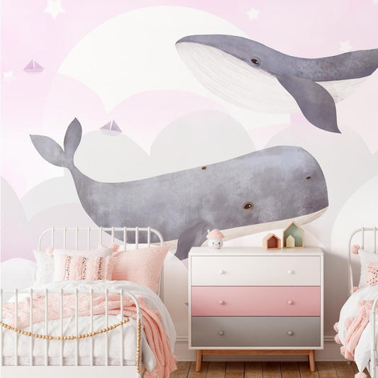 Wall Mural - Dream Of Whales - Second Variant-Wall Murals-ArtfulPrivacy