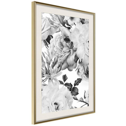 Botanical Wall Art - Black and White Nature-artwork for wall with acrylic glass protection