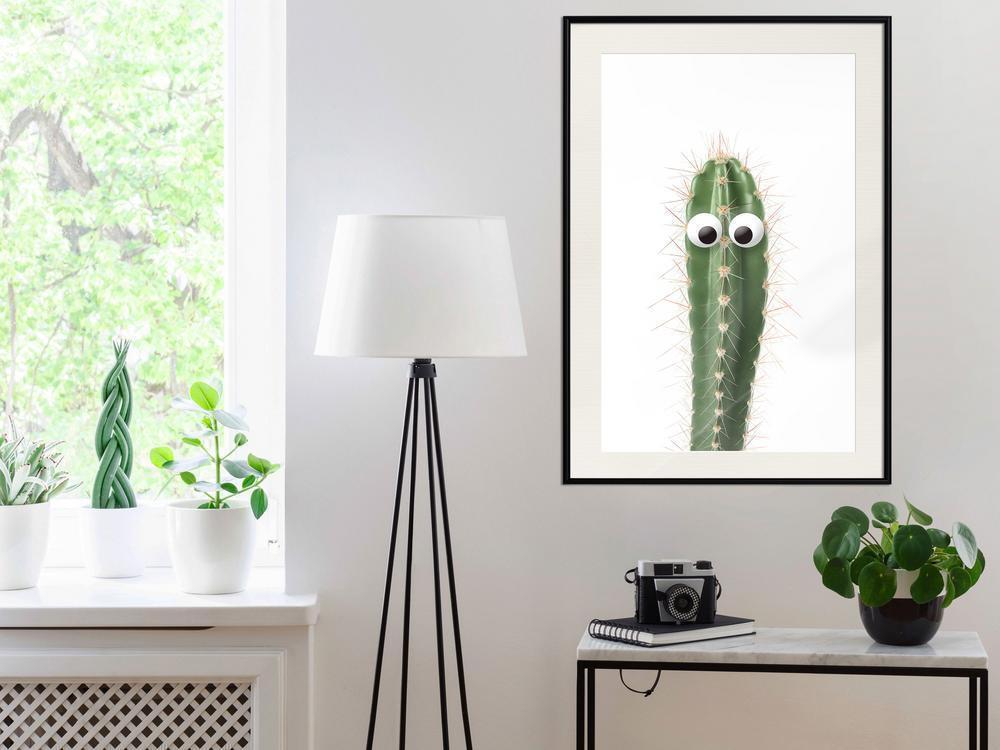 Botanical Wall Art - Funny Cactus I-artwork for wall with acrylic glass protection