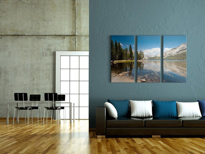 Canvas Print - Mountains trees and pure lake-ArtfulPrivacy-Wall Art Collection