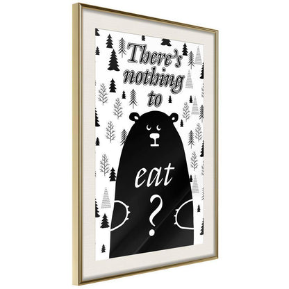 Typography Framed Art Print - Hungy Bear-artwork for wall with acrylic glass protection