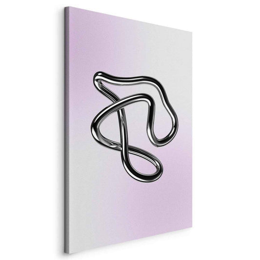 Canvas Print - Silver Intricacies - Fluid Metallic Figure on a Gradient Background