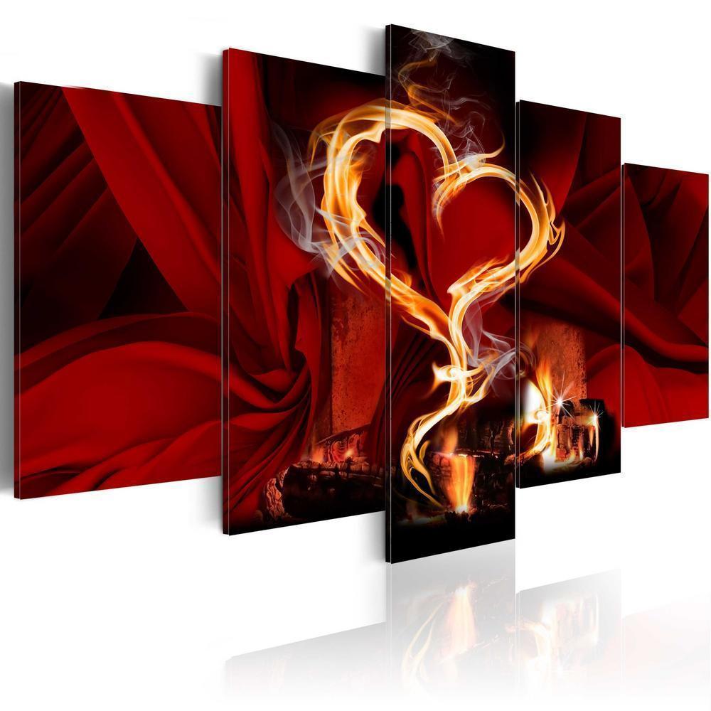 Canvas Print - Flames of love: heart-ArtfulPrivacy-Wall Art Collection