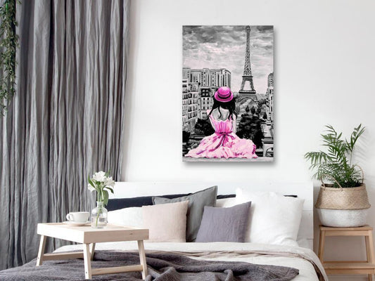 Canvas Print - Paris Colour (1 Part) Vertical Pink-ArtfulPrivacy-Wall Art Collection