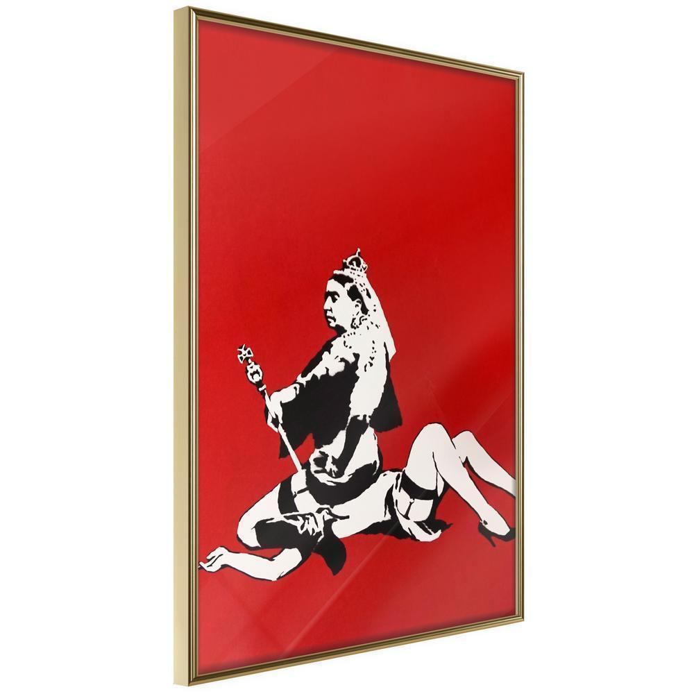 Urban Art Frame - Banksy: Queen Victoria-artwork for wall with acrylic glass protection