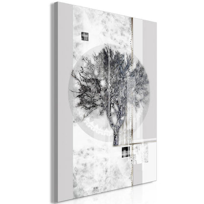 Canvas Print - Silver Tree (1 Part) Vertical-ArtfulPrivacy-Wall Art Collection