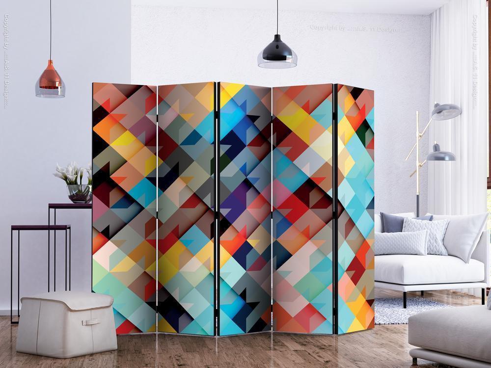 Decorative partition-Room Divider - Colour Patchwork II-Folding Screen Wall Panel by ArtfulPrivacy