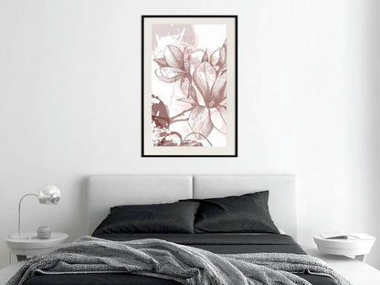 Botanical Wall Art - Drawn Flower-artwork for wall with acrylic glass protection