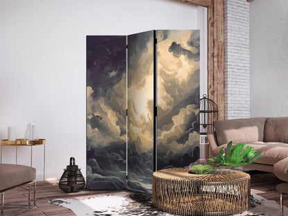 Room Divider - Epic Play of Light: The Sun Battling for Dominance Over the Clouds