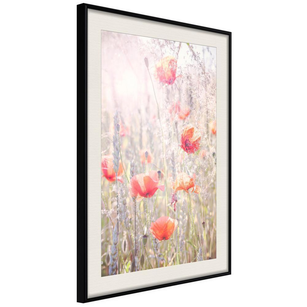 Botanical Wall Art - Poppies-artwork for wall with acrylic glass protection