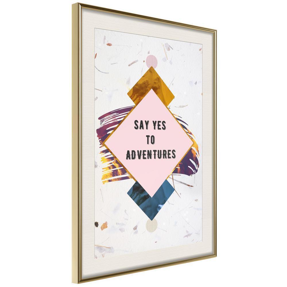 Abstract Poster Frame - Time for Adventure!-artwork for wall with acrylic glass protection
