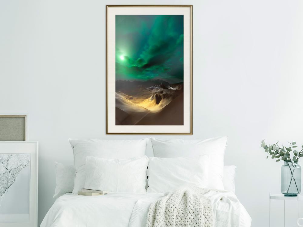 Framed Art - Green Moon-artwork for wall with acrylic glass protection