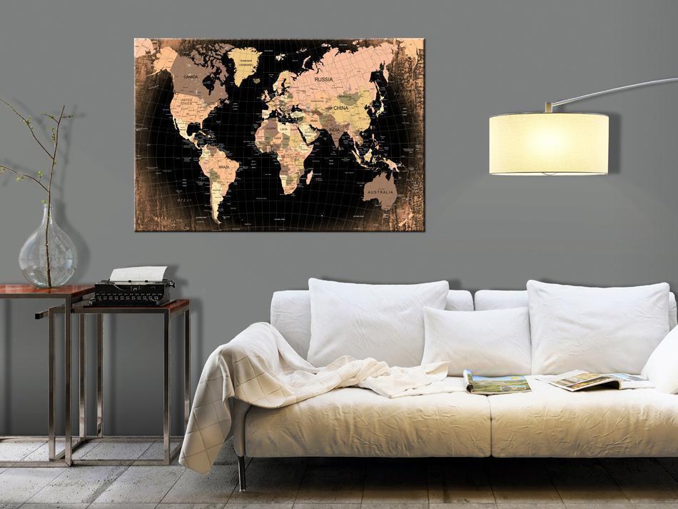Cork board Canvas with design - Decorative Pinboard - Planet Earth-ArtfulPrivacy