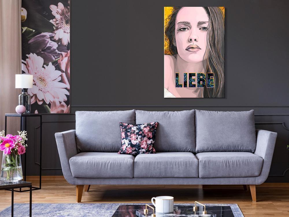 Canvas Print - Liebe (1 Part) Vertical-ArtfulPrivacy-Wall Art Collection