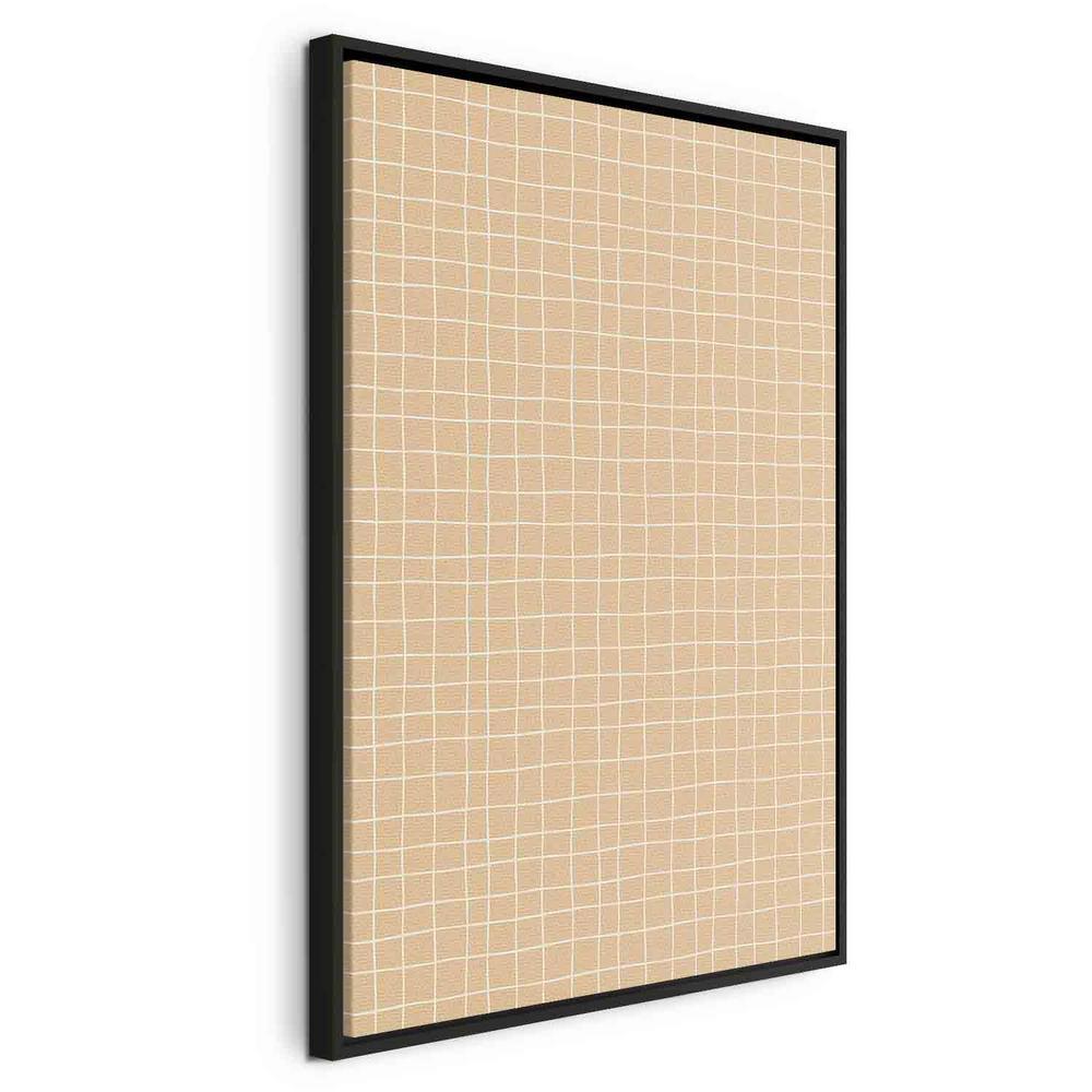 Canvas Print - Waving Lines - Creamy Grid on a Noisy Pastel Background