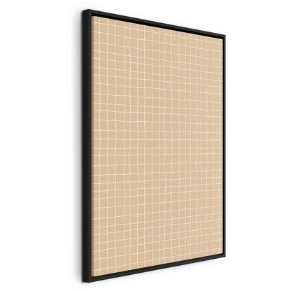 Canvas Print - Waving Lines - Creamy Grid on a Noisy Pastel Background