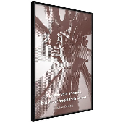 Typography Framed Art Print - Hands-artwork for wall with acrylic glass protection