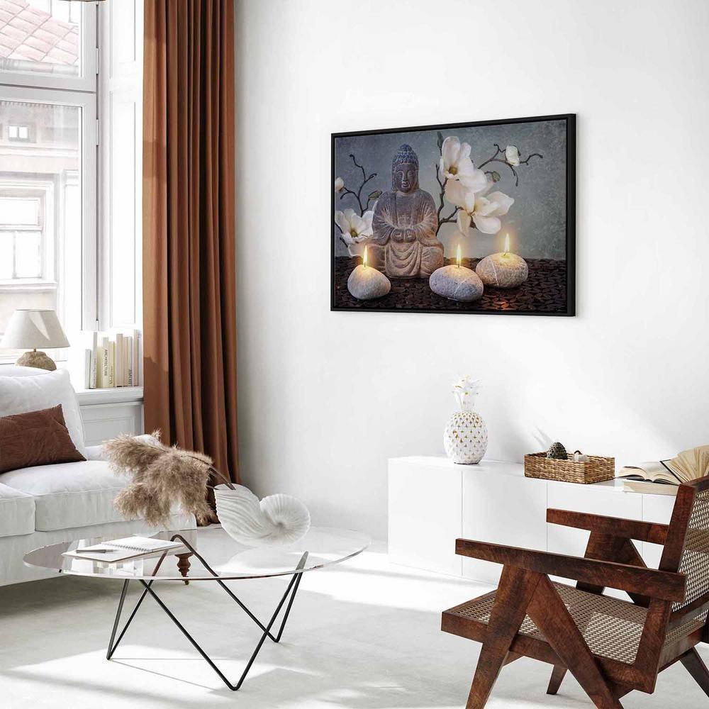 Canvas Print - Buddha and Stones (1 Part) Wide