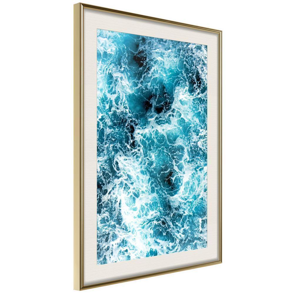 Seascape Framed Poster - Sea Foam-artwork for wall with acrylic glass protection