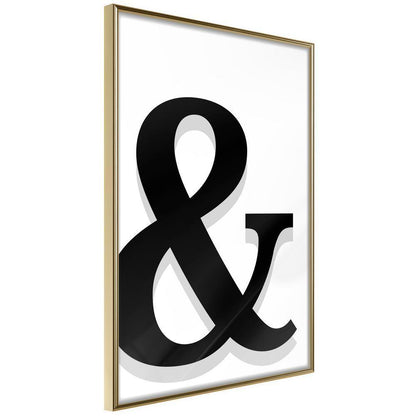 Typography Framed Art Print - Ampersand's Shadow-artwork for wall with acrylic glass protection