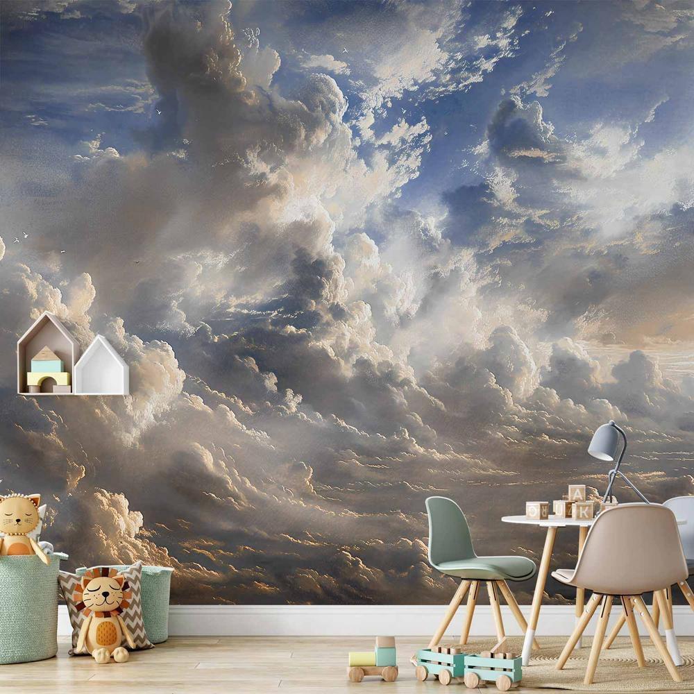 Wall Mural - Golden Reflections on Clouds Foretelling Dusk