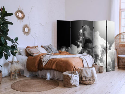 Room Divider - Clouds Like a Dream: Let the Sun Light Up Your Day – A Visual Feast- A 5 Panel Folding Screen For Living rooms, bedrooms or home office, decorative folding screen made with wood and canvas