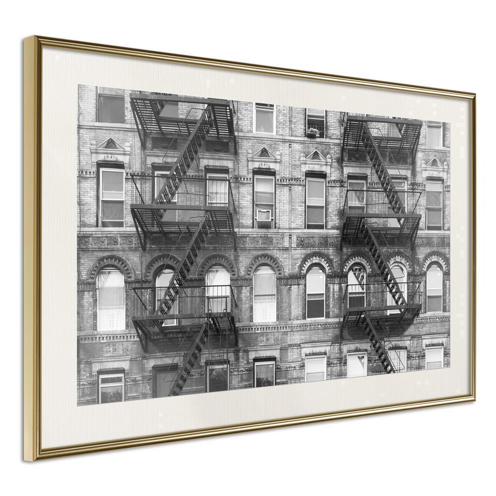 Black and White Framed Poster - Strangers-artwork for wall with acrylic glass protection