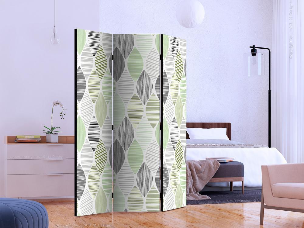 Decorative partition-Room Divider - Green Tears-Folding Screen Wall Panel by ArtfulPrivacy