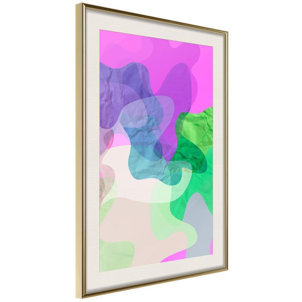 Abstract Poster Frame - Pink Camouflage-artwork for wall with acrylic glass protection