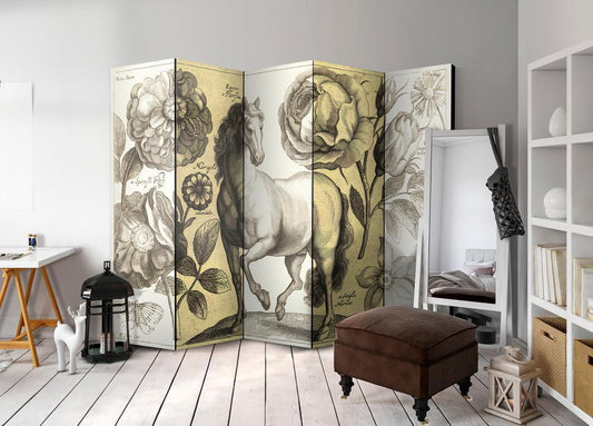 Decorative partition-Room Divider - Horse II-Folding Screen Wall Panel by ArtfulPrivacy