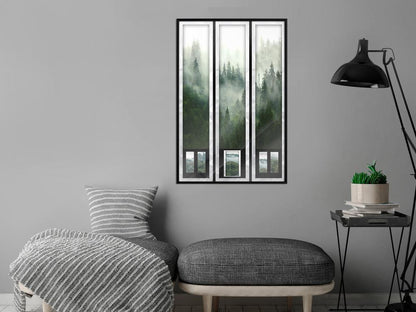 Framed Art - Eternal Forest – Triptych-artwork for wall with acrylic glass protection