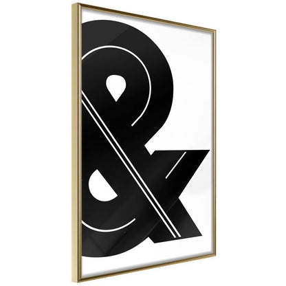 Typography Framed Art Print - Ampersand (Black and White)-artwork for wall with acrylic glass protection