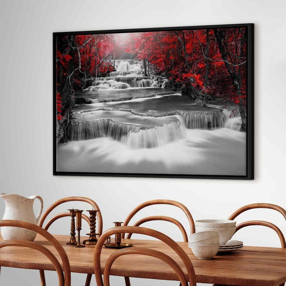 Canvas Print - Cascade of Thoughts (1 Part) Wide Red