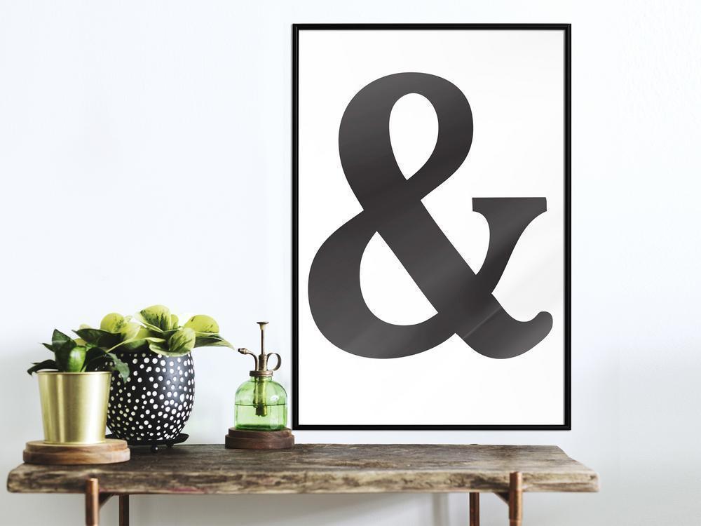 Typography Framed Art Print - Ampersand (Black)-artwork for wall with acrylic glass protection