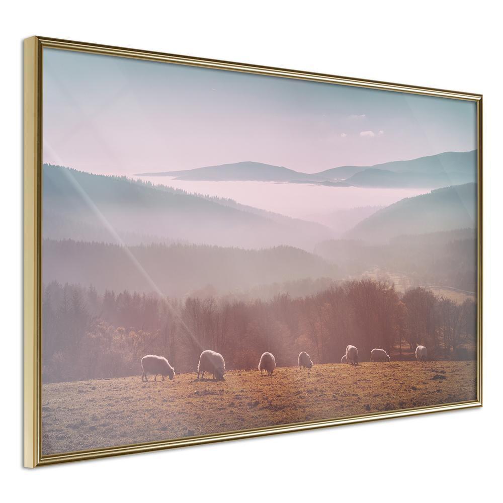 Framed Art - Mountain Pasture-artwork for wall with acrylic glass protection