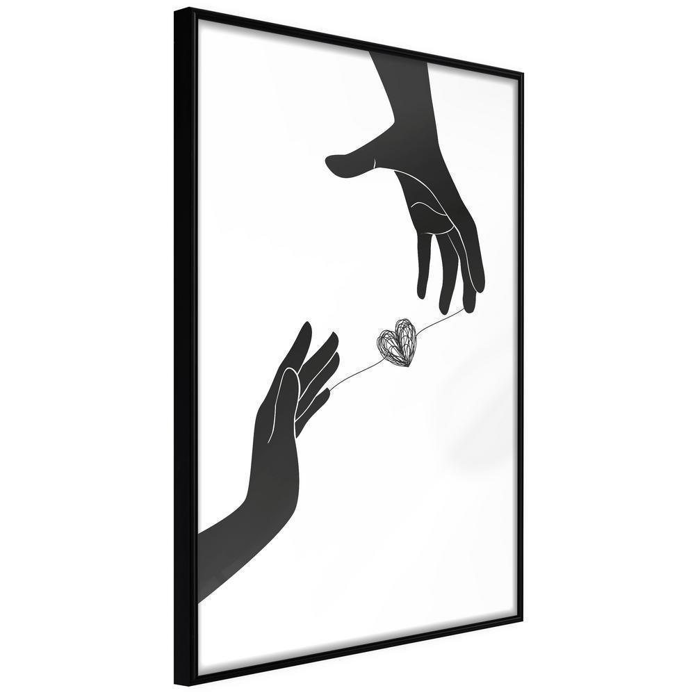 Black and White Framed Poster - Instant Connection-artwork for wall with acrylic glass protection