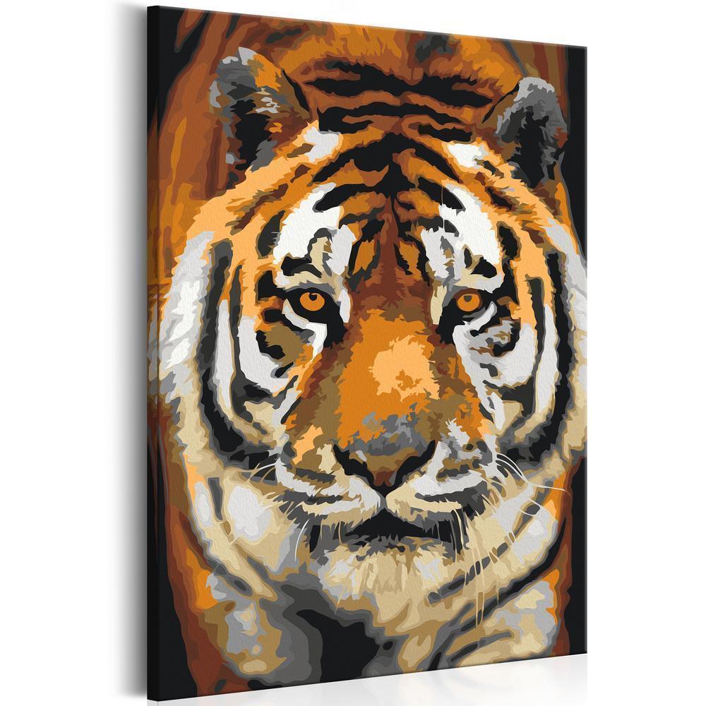 Start learning Painting - Paint By Numbers Kit - Asian Tiger - new hobby