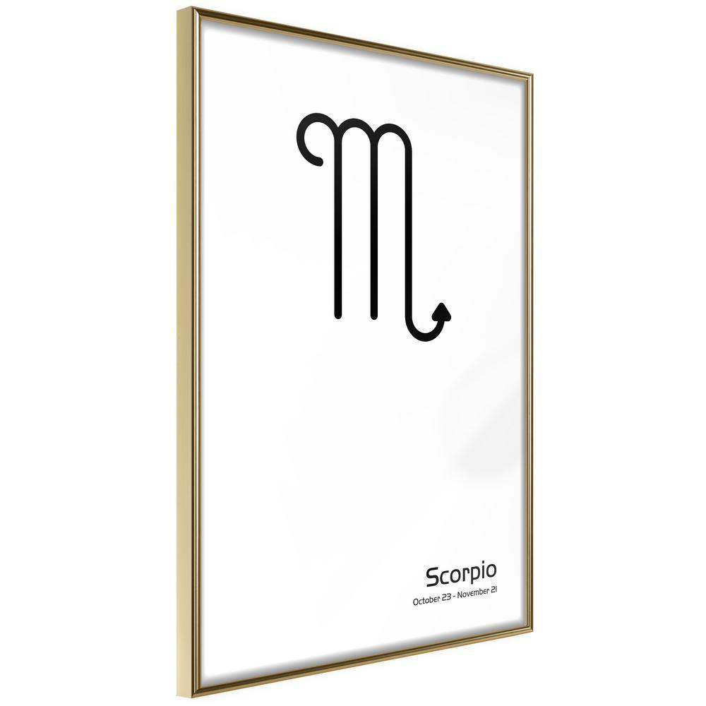 Typography Framed Art Print - Zodiac: Scorpio II-artwork for wall with acrylic glass protection